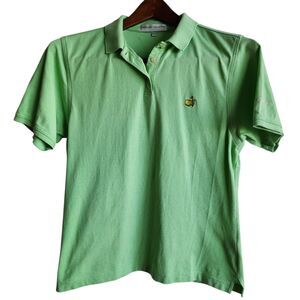 Masters Collection Ladies L Green Pima Cotton Golf Polo Shirt Masters Logo